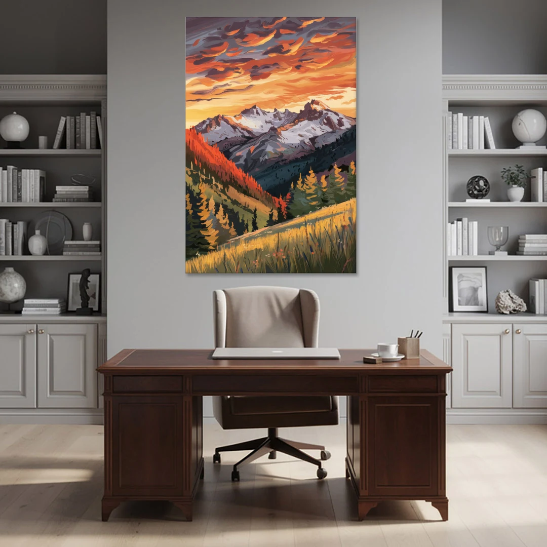 Telluride Mountain Sunset - Canvas Wall Art - Office - 40x60