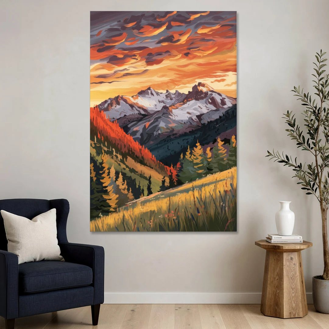 Telluride Mountain Sunset - Canvas Wall Art - Sofa - 40x60