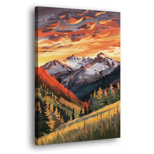 Telluride Mountain Sunset - Canvas Wall Art - Side