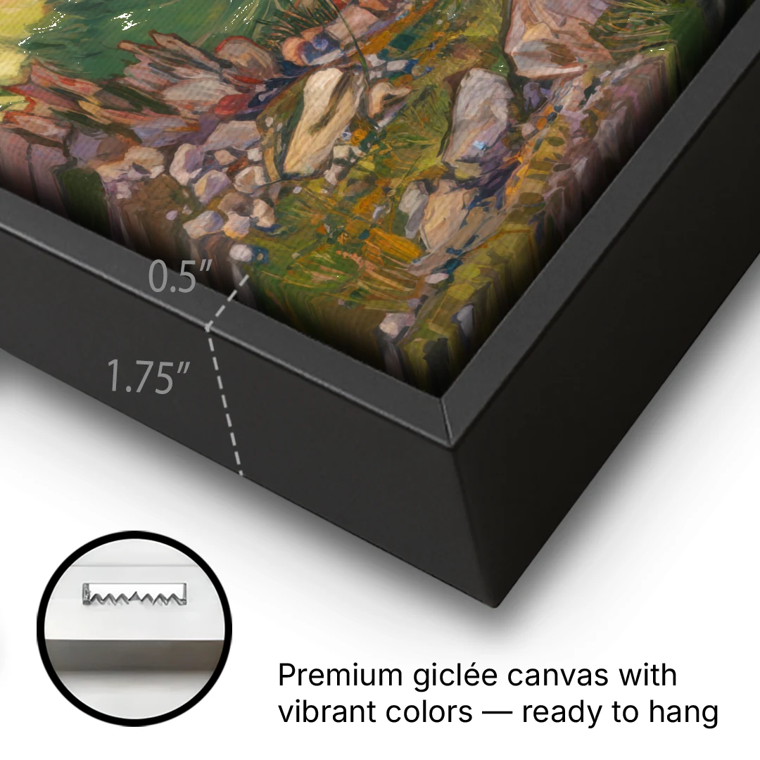 Telluride Rocky Mountain Peaks - Black Framed Canvas Wall Art - Gallery Wrap Corner