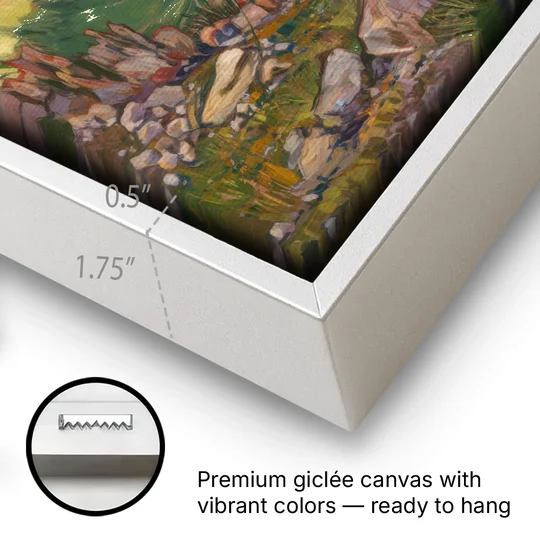 Telluride Rocky Mountain Peaks - White Framed Canvas Wall Art - Gallery Wrap Corner