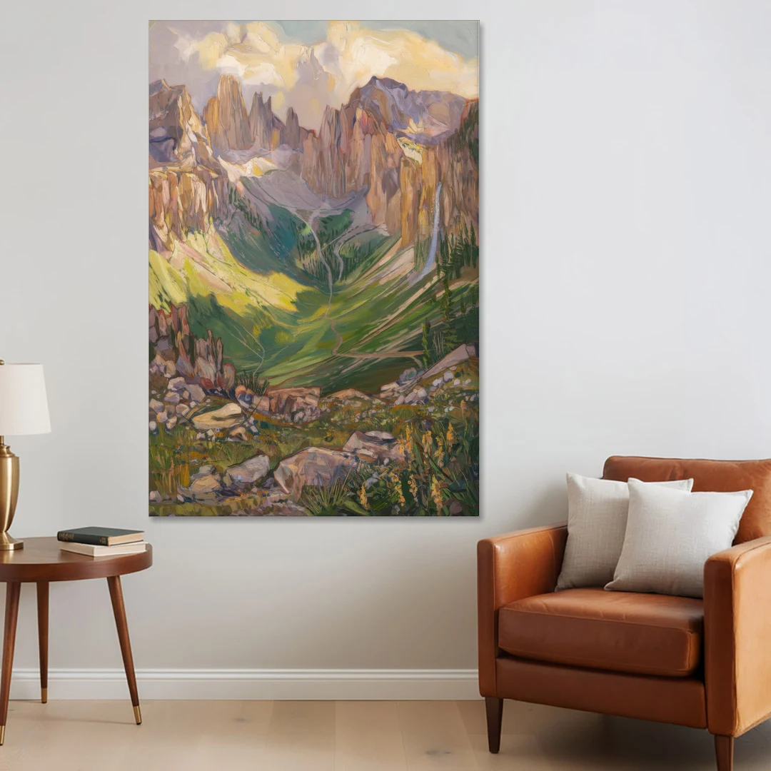 Telluride Rocky Mountain Peaks - Canvas Wall Art - Sofa - 40x60