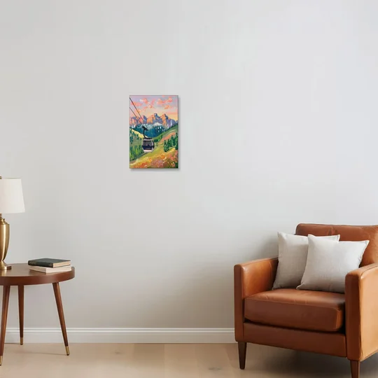 Telluride Scenic Gondola Ride - Canvas Wall Art - Sofa - 12x18