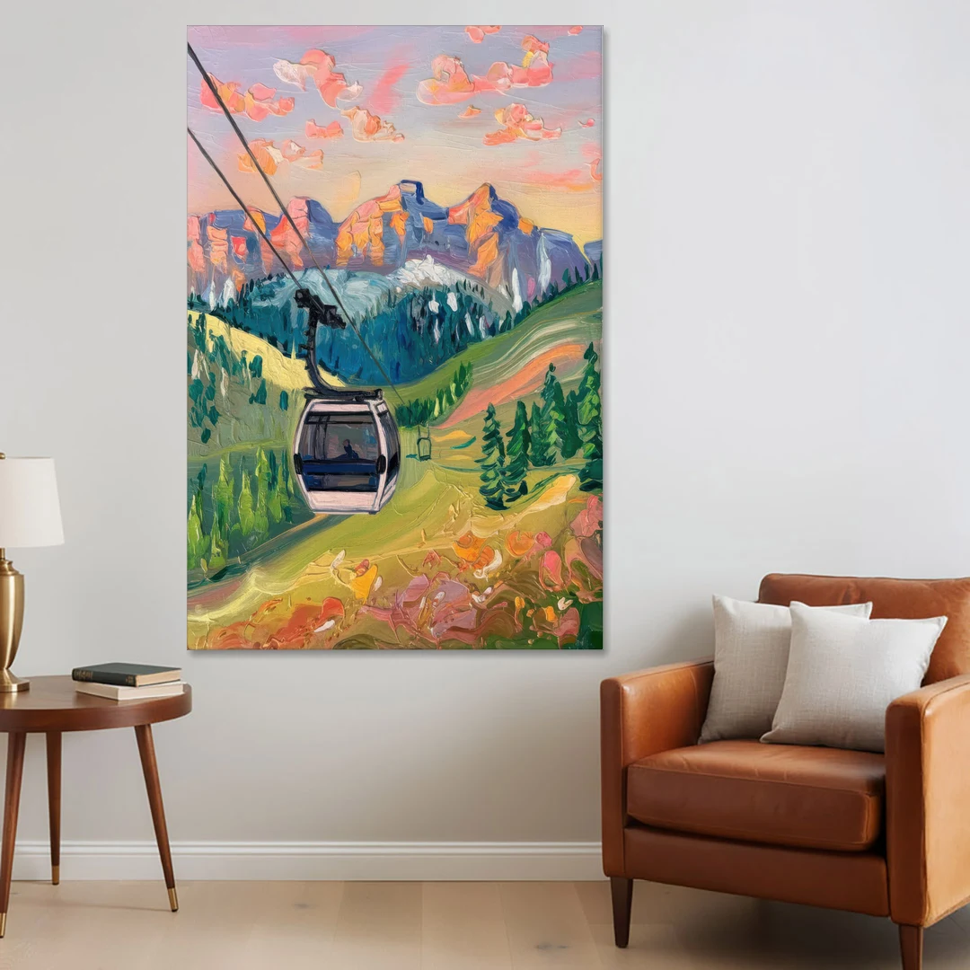 Telluride Scenic Gondola Ride - Canvas Wall Art - Sofa - 40x60