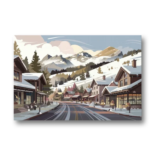 Telluride Ski Village View - Canvas Wall Art - Front