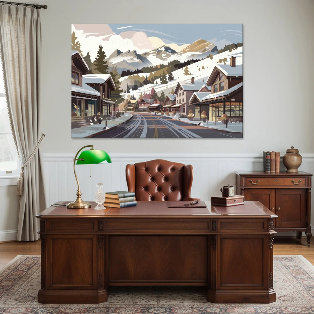 Telluride Ski Village View - Canvas Wall Art - Office - 60x40