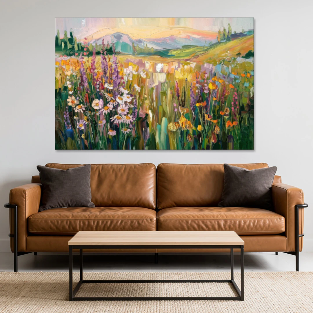Telluride Summer Wildflowers - Canvas Wall Art - Sofa - 60x40