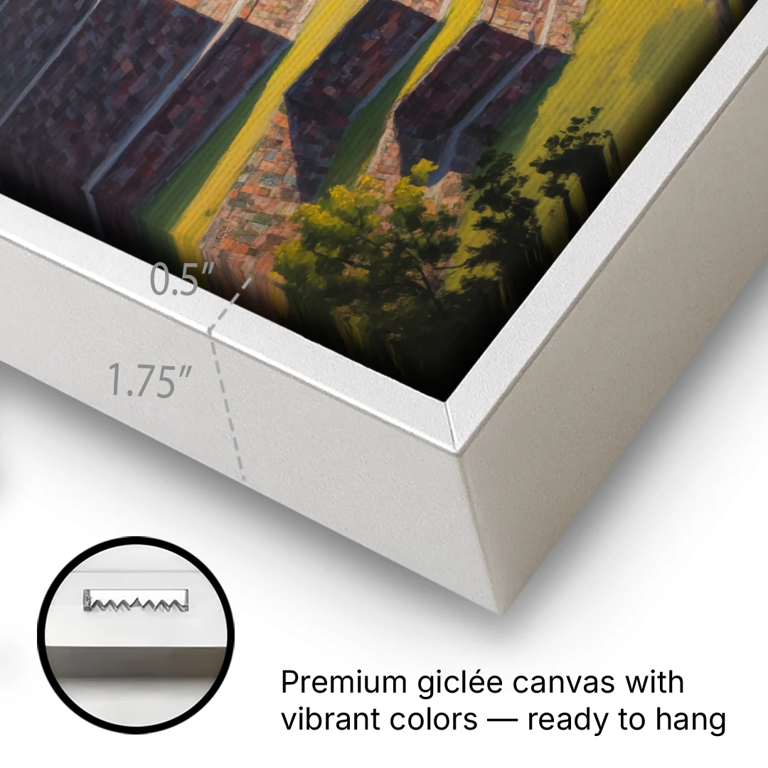 Temple of Quetzalcoatl - White Framed Canvas Wall Art - Gallery Wrap Corner