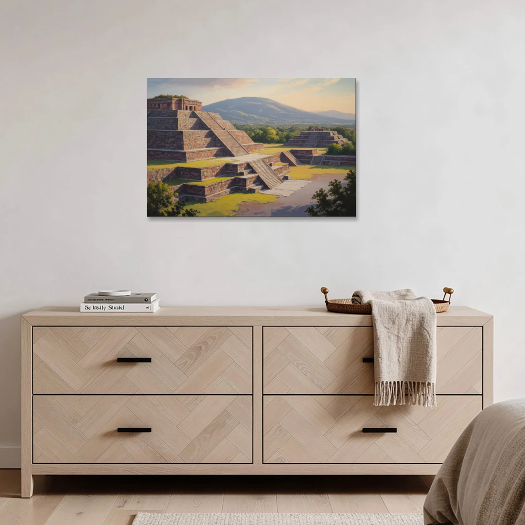 Temple of Quetzalcoatl - Canvas Wall Art - Coffee Table - 36x24