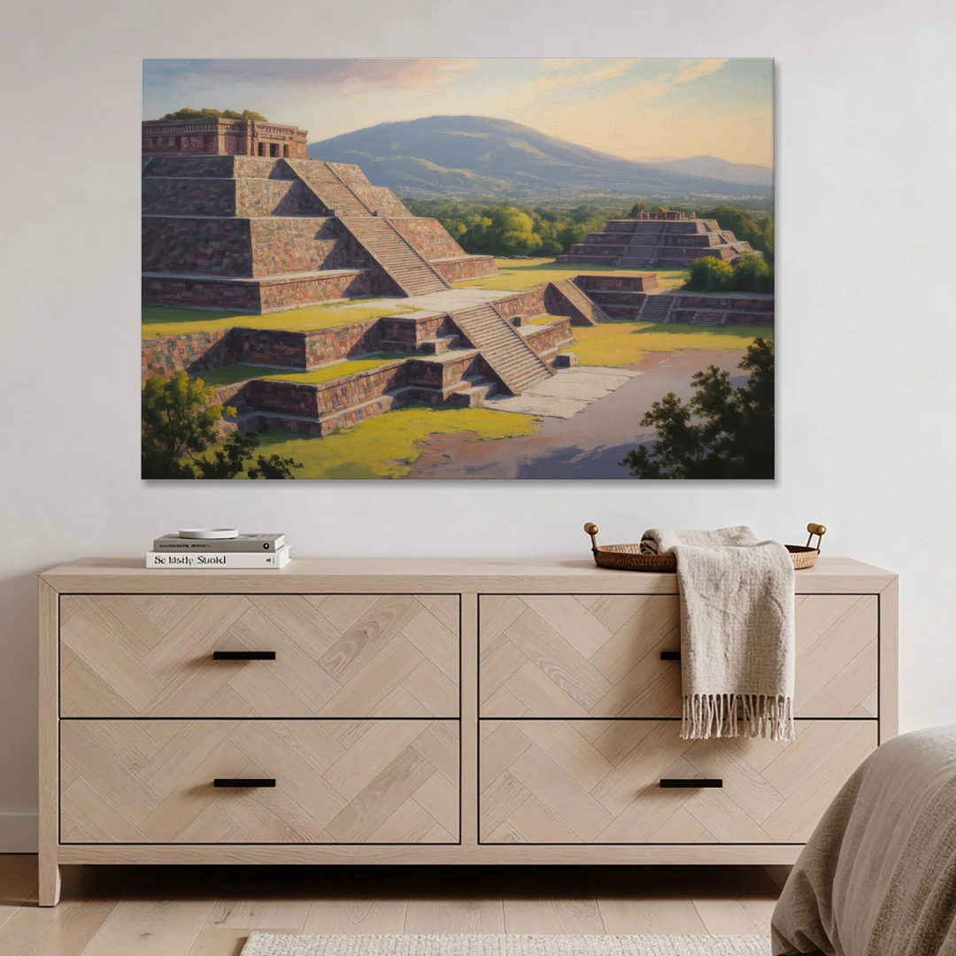 Temple of Quetzalcoatl - Canvas Wall Art - Coffee Table - 60x40