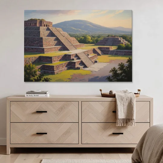 Temple of Quetzalcoatl - Canvas Wall Art - Coffee Table - 60x40