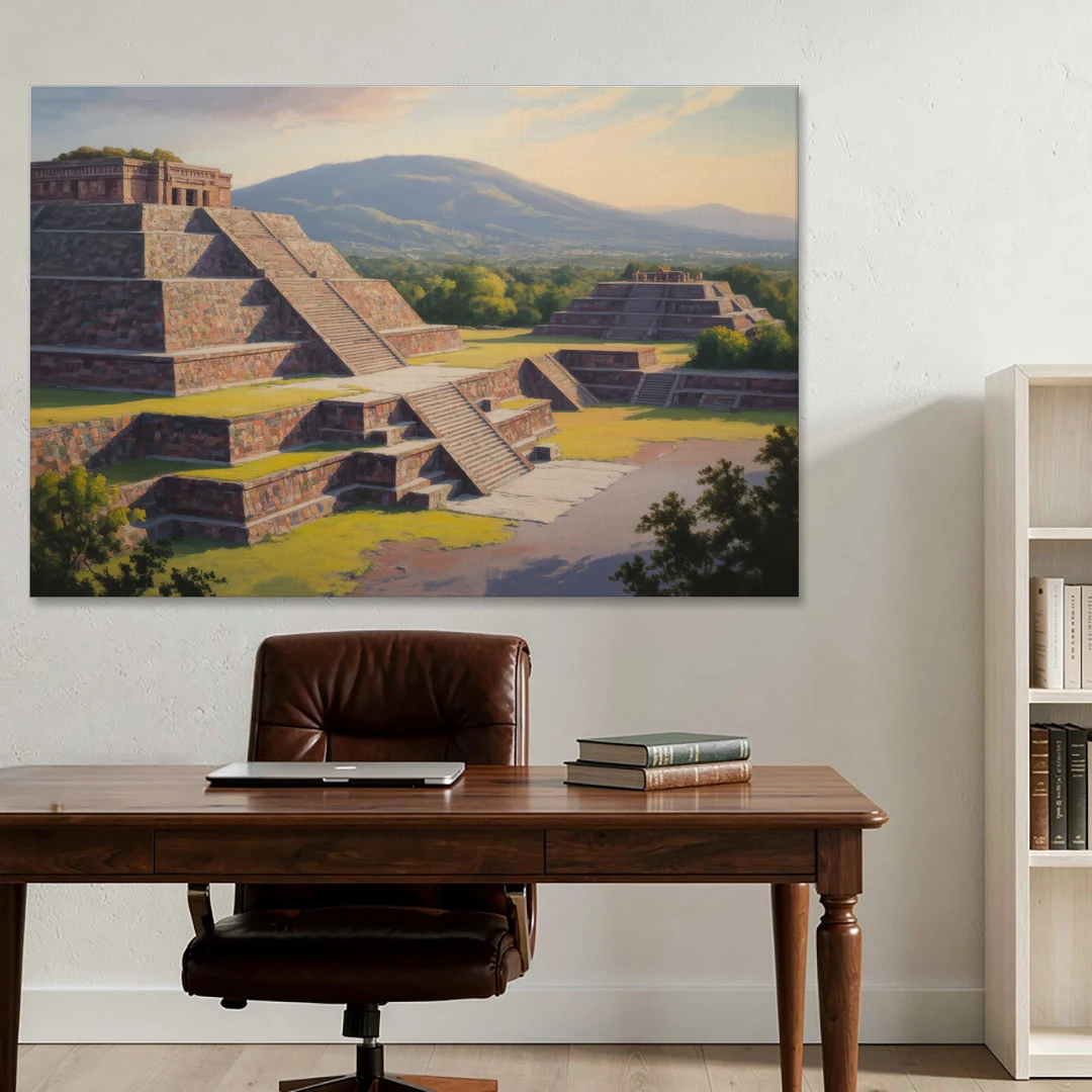 Temple of Quetzalcoatl - Canvas Wall Art - Office - 60x40