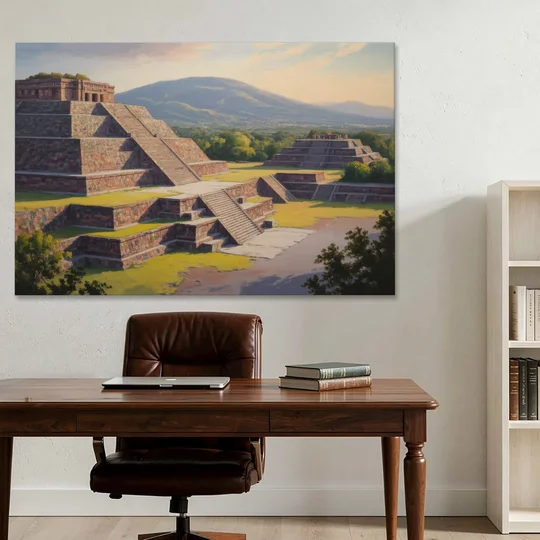 Temple of Quetzalcoatl - Canvas Wall Art - Office - 60x40