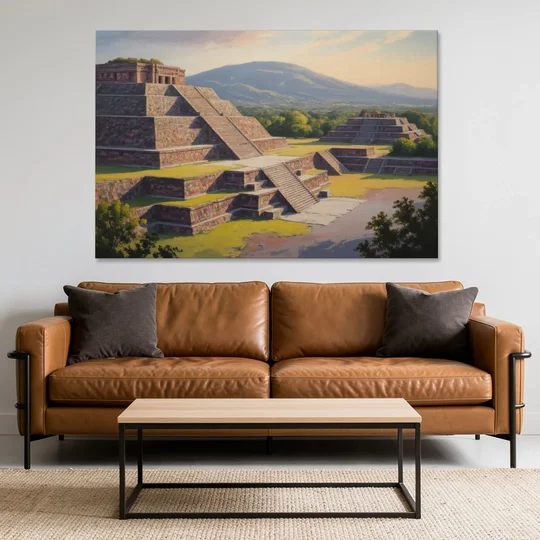 Temple of Quetzalcoatl - Canvas Wall Art - Sofa - 60x40