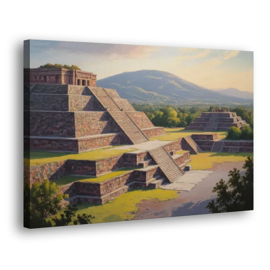 Temple of Quetzalcoatl - Canvas Wall Art - Side