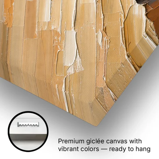 Textured Beige Abstract Dune Crest - Canvas Wall Art - Gallery Wrap Corner