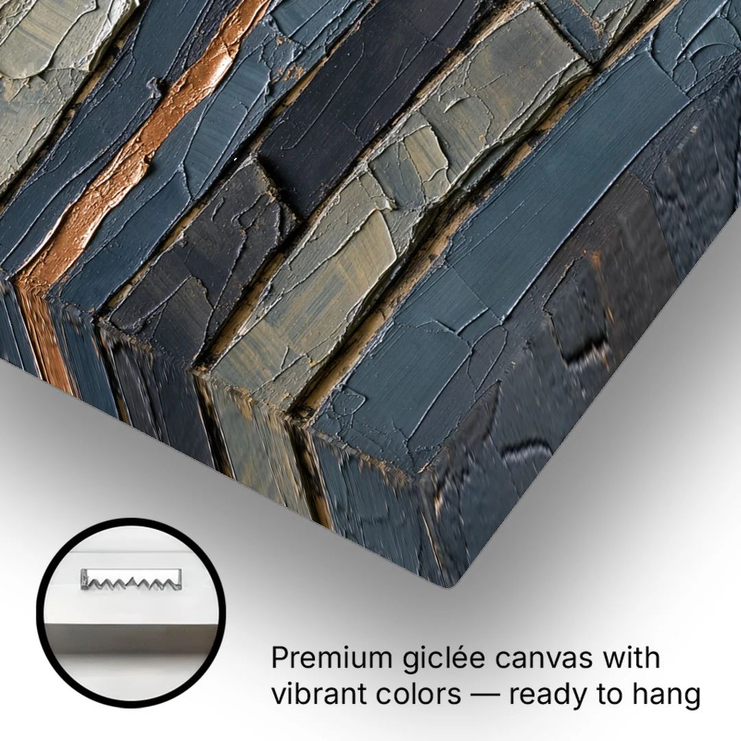 Textured Copper Seam in Basalt - Canvas Wall Art - Gallery Wrap Corner