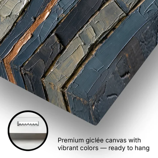 Textured Copper Seam in Basalt - Canvas Wall Art - Gallery Wrap Corner