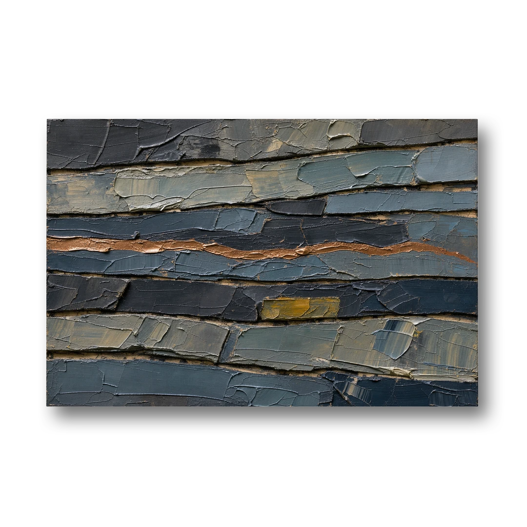 Textured Copper Seam in Basalt - Canvas Wall Art - Front