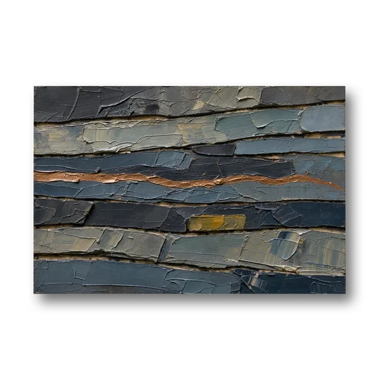 Textured Copper Seam in Basalt - Canvas Wall Art - Front