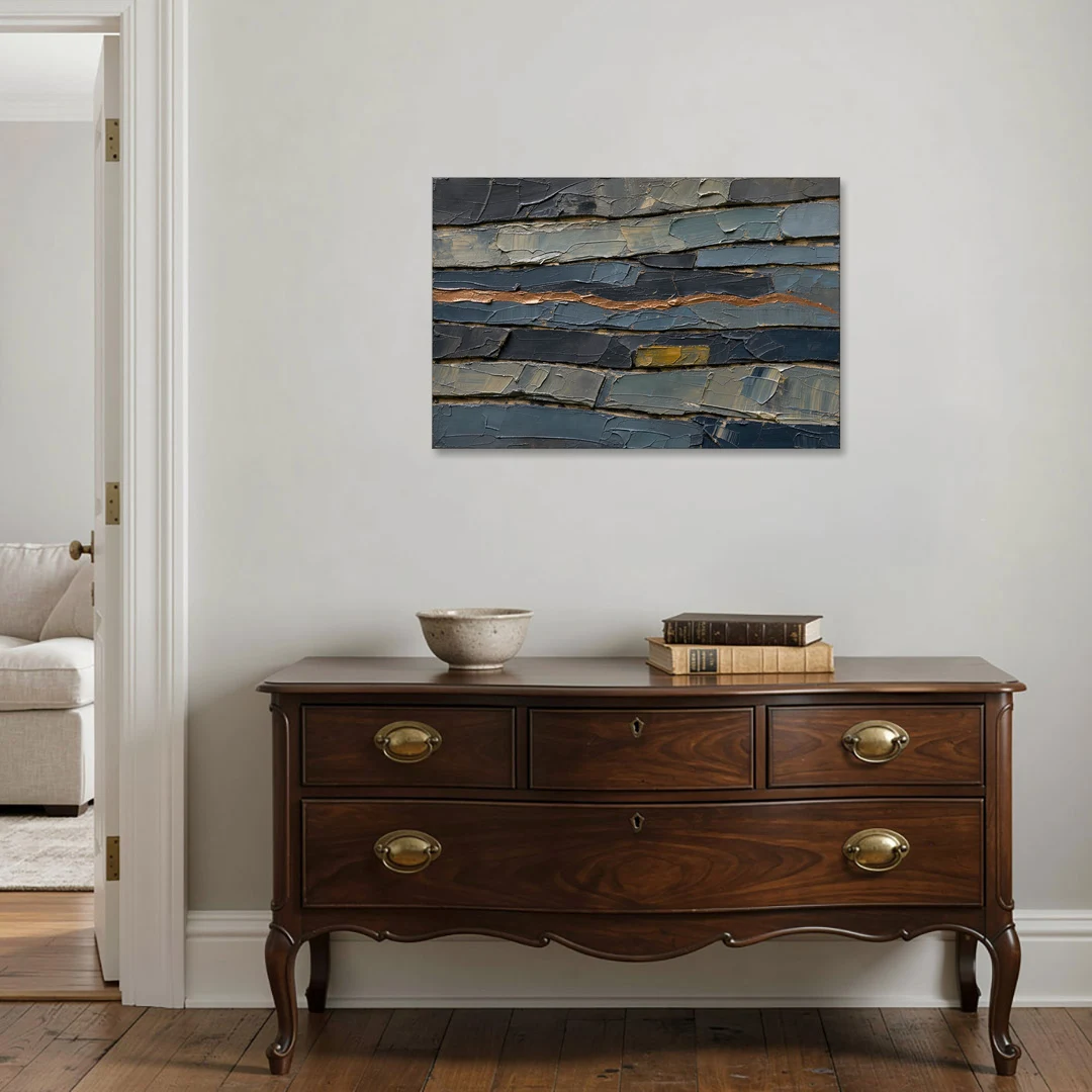Textured Copper Seam in Basalt - Canvas Wall Art - Coffee Table - 36x24