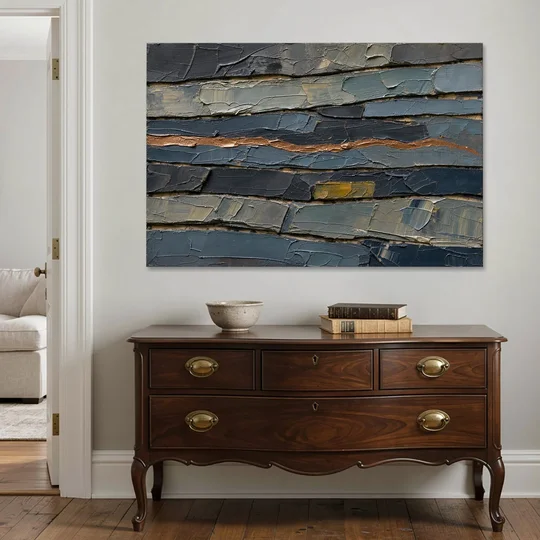 Textured Copper Seam in Basalt - Canvas Wall Art - Coffee Table - 60x40