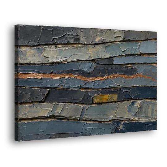 Textured Copper Seam in Basalt - Canvas Wall Art - Side