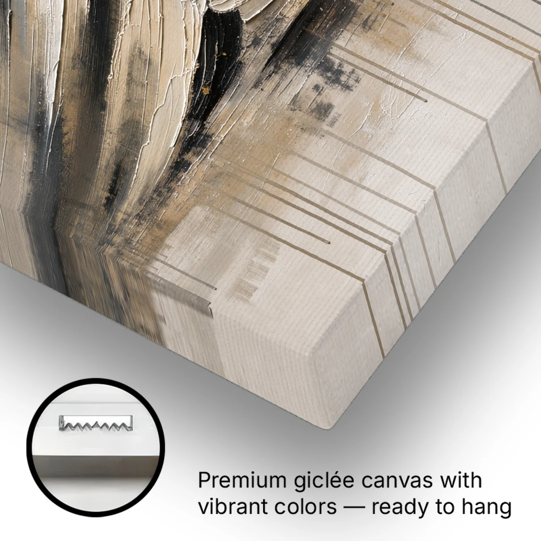 Textured Mountain Painting with Dripping Base - Canvas Wall Art - Gallery Wrap Corner