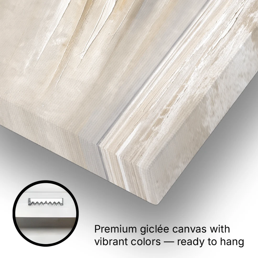 Textured Neutral Wall Art of Wind Streaks Over Flats - Canvas Wall Art - Gallery Wrap Corner