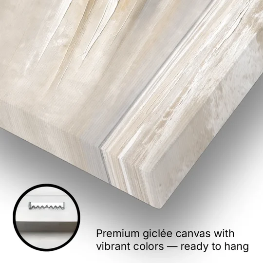 Textured Neutral Wall Art of Wind Streaks Over Flats - Canvas Wall Art - Gallery Wrap Corner