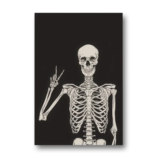 The Cool Halloween Skeleton - Canvas Wall Art - Front
