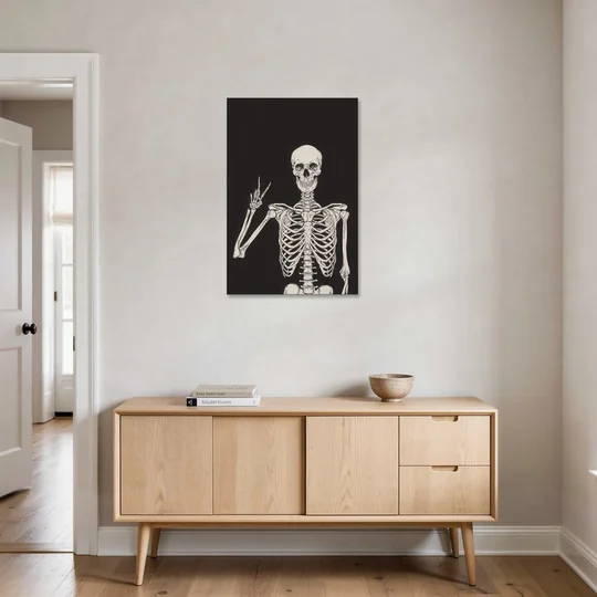 The Cool Halloween Skeleton - Canvas Wall Art - Coffee Table - 24x36