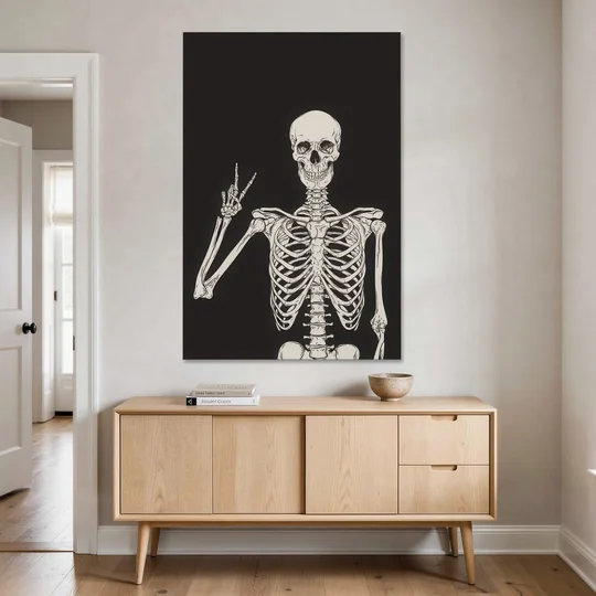 The Cool Halloween Skeleton - Canvas Wall Art - Coffee Table - 40x60