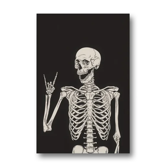 The Fun Halloween Skeleton - Canvas Wall Art - Front