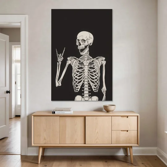 The Fun Halloween Skeleton - Canvas Wall Art - Coffee Table - 40x60