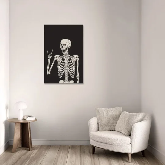 The Fun Halloween Skeleton - Canvas Wall Art - Sofa - 24x36