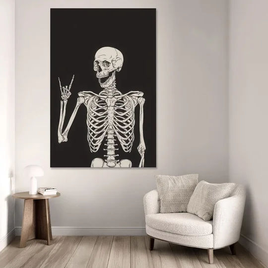 The Fun Halloween Skeleton - Canvas Wall Art - Sofa - 40x60