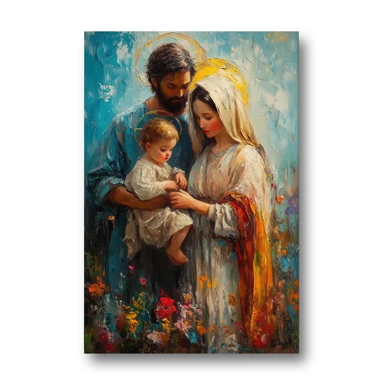 The Holy Family Christian Abstract - Canvas Wall Art - Front