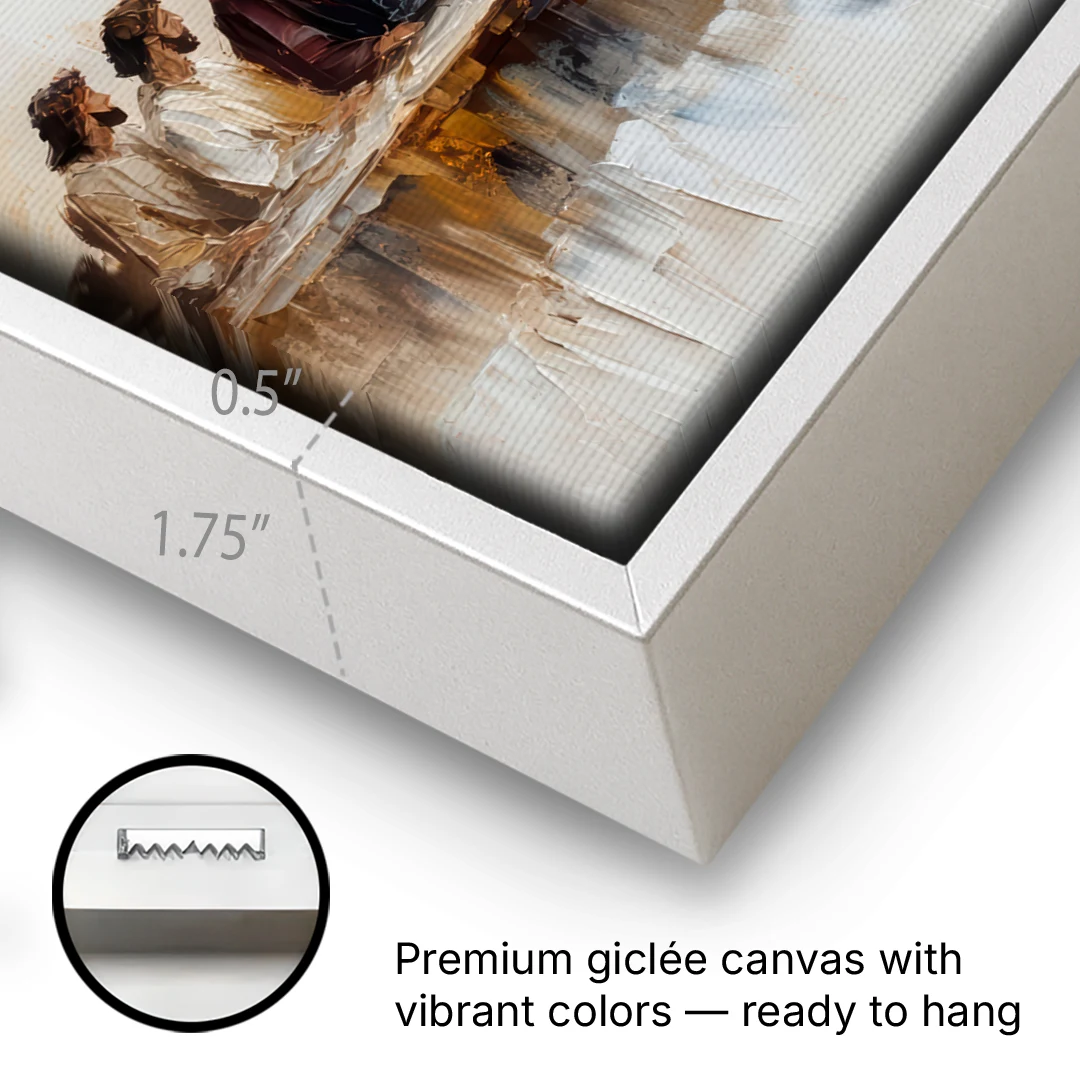 The Last Supper Modern Christian - White Framed Canvas Wall Art - Gallery Wrap Corner