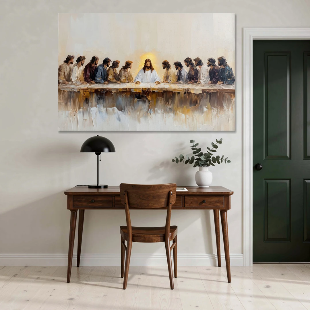 The Last Supper Modern Christian - Canvas Wall Art - Office - 60x40