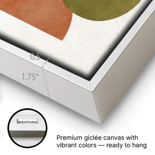 The Modern Composition - White Framed Canvas Wall Art - Gallery Wrap Corner