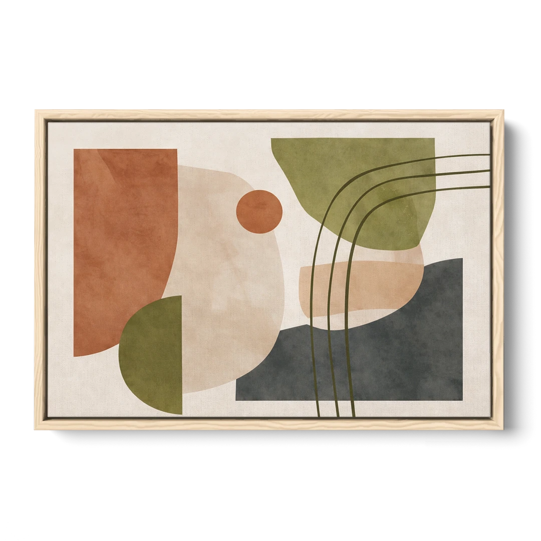 The Modern Composition - Oak Framed Canvas Wall Art - Front