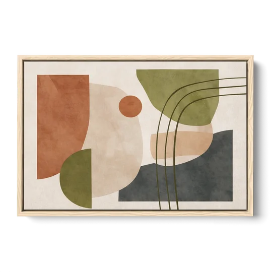 The Modern Composition - Oak Framed Canvas Wall Art - Front