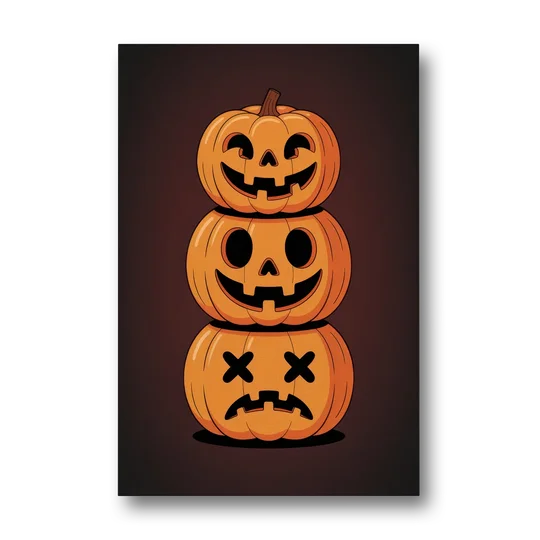 The Three Pumpkins - Canvas Wall Art - Front