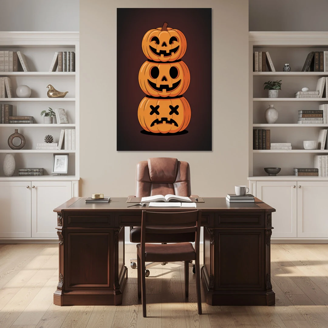 The Three Pumpkins - Canvas Wall Art - Office - 40x60