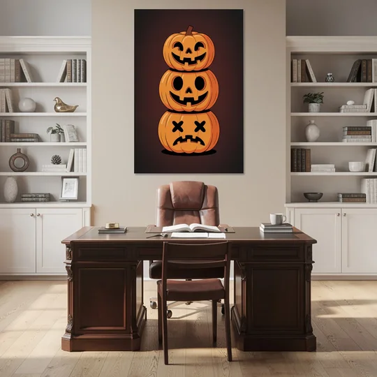 The Three Pumpkins - Canvas Wall Art - Office - 40x60