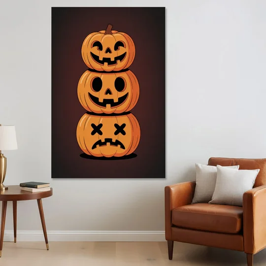 The Three Pumpkins - Canvas Wall Art - Sofa - 40x60