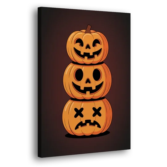 The Three Pumpkins - Canvas Wall Art - Side