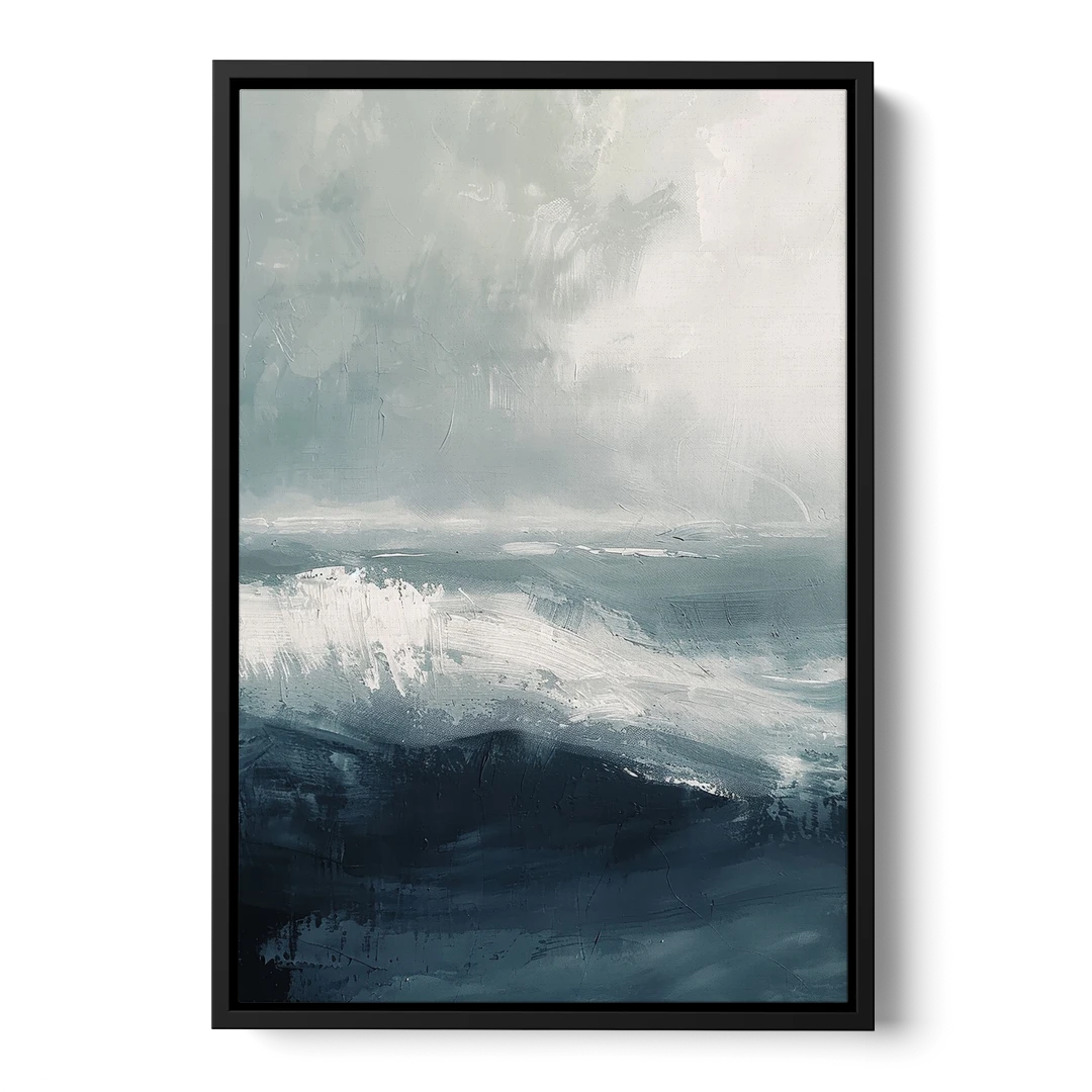 The Wave Breathes - Black Framed Canvas Wall Art - Front