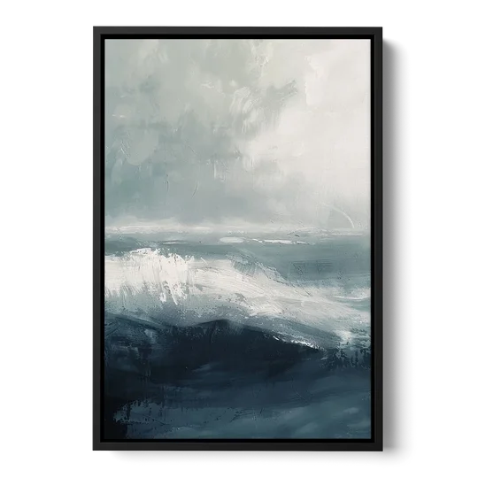 The Wave Breathes - Black Framed Canvas Wall Art - Front
